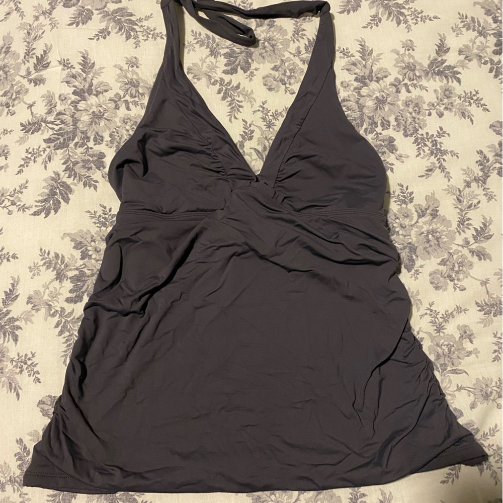 Athleta gray halter swim tankini LT top